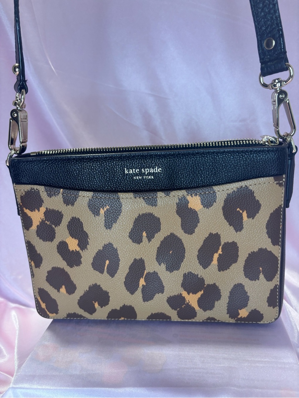 kate spade Leopard Print Crossbody in Black and Brown